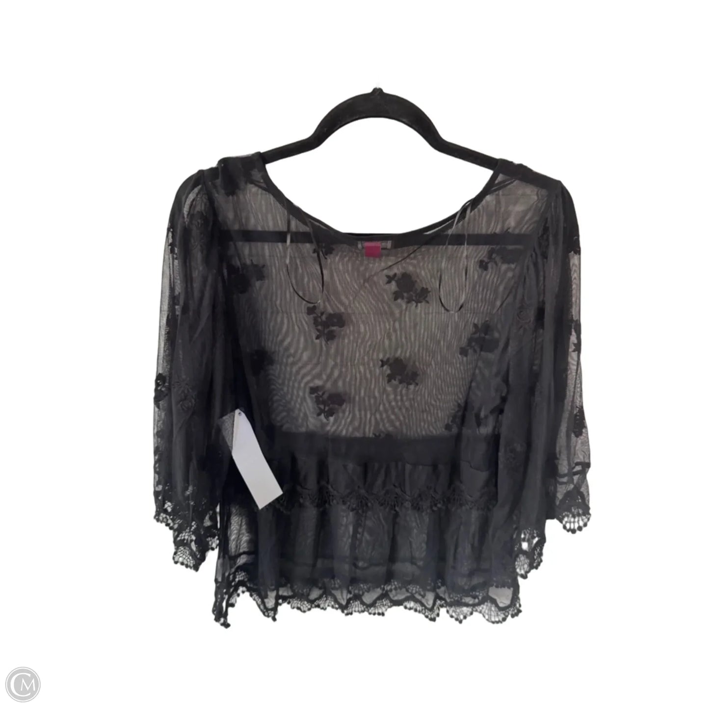 Top 3/4 Sleeve By Vince Camuto In Black, Size: S