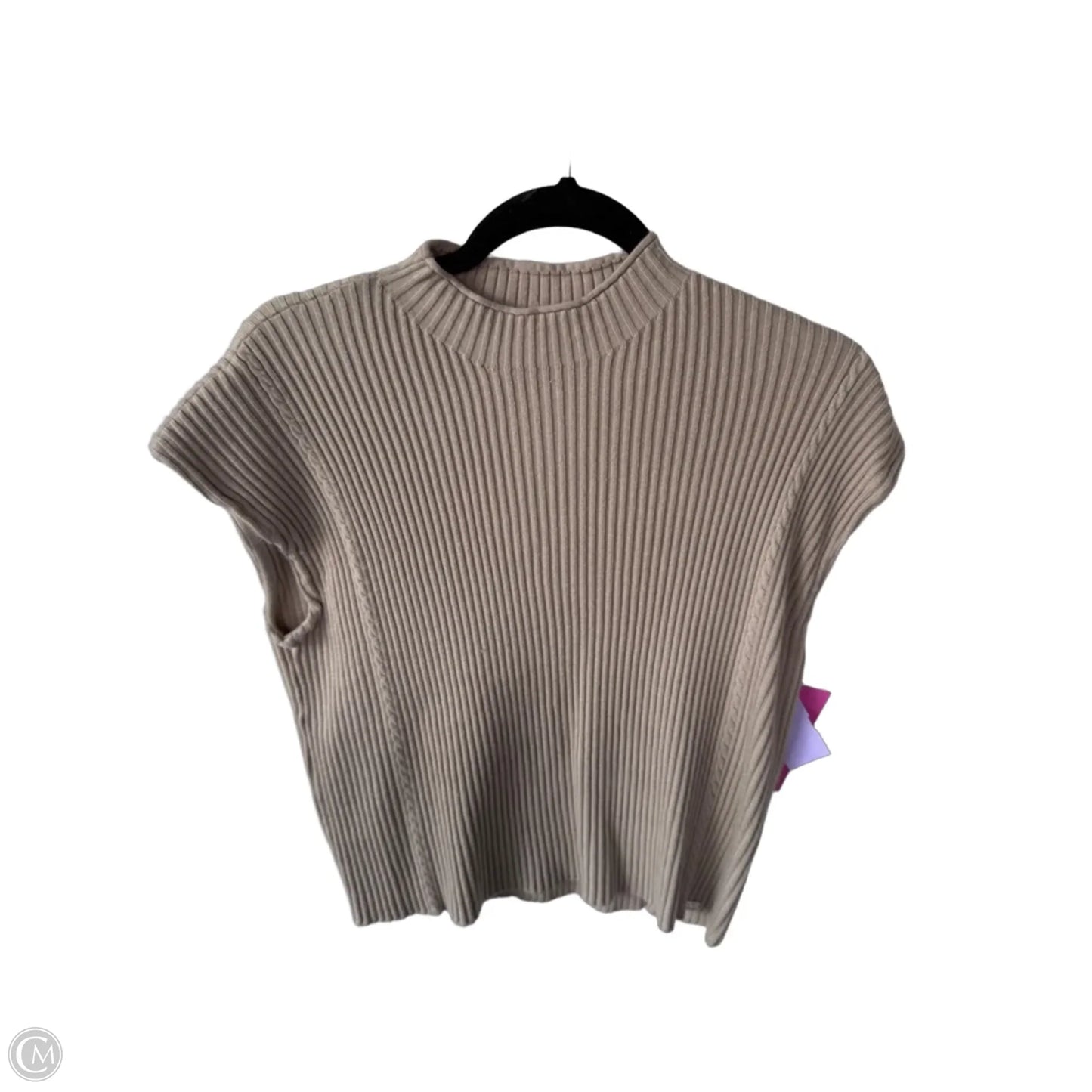 Vest Sweater By Calvin Klein In Tan, Size: L