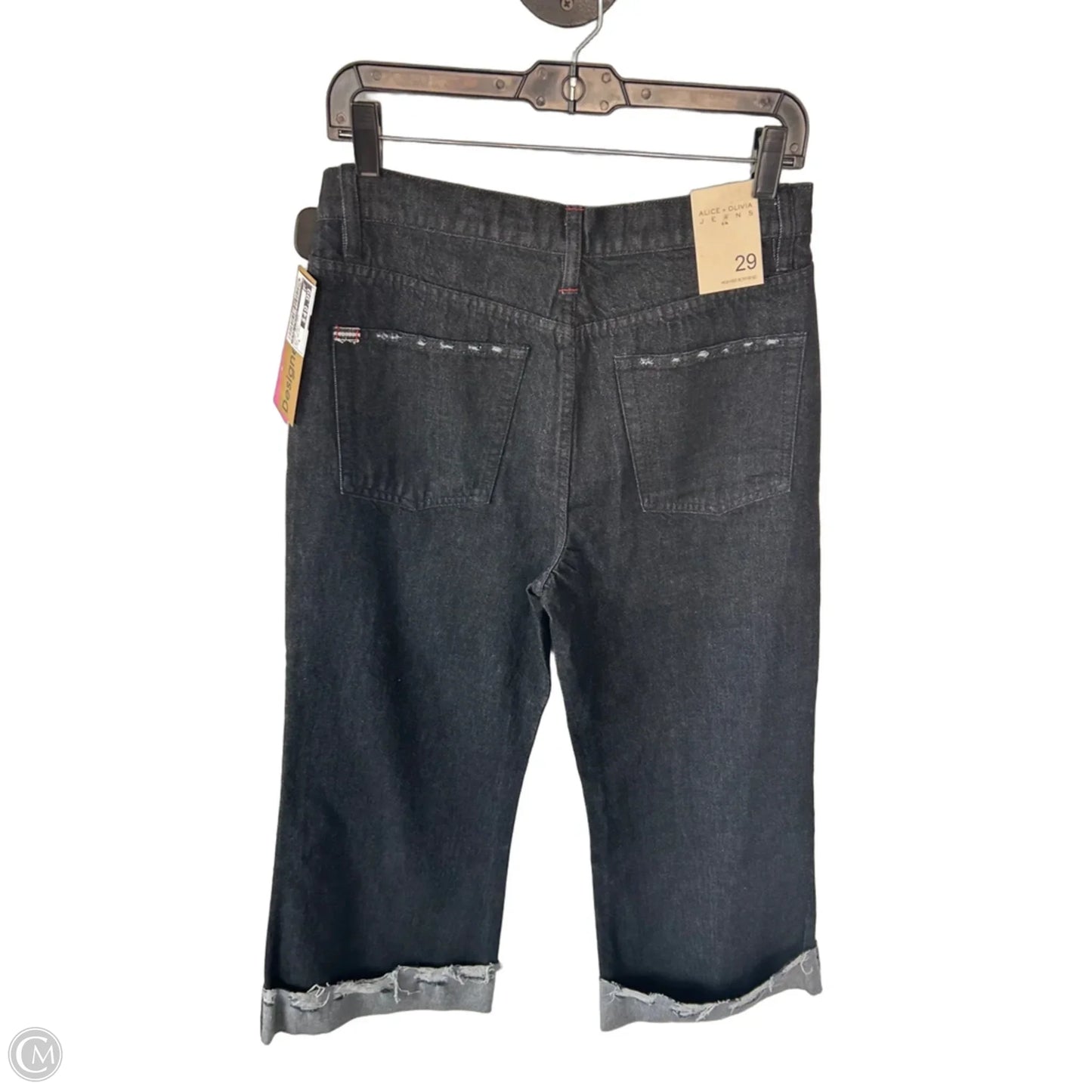 Jeans Designer By Alice + Olivia In Black Denim, Size: 8