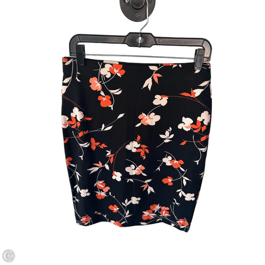 Skirt Midi By Ann Taylor In Black & Orange, Size: 4
