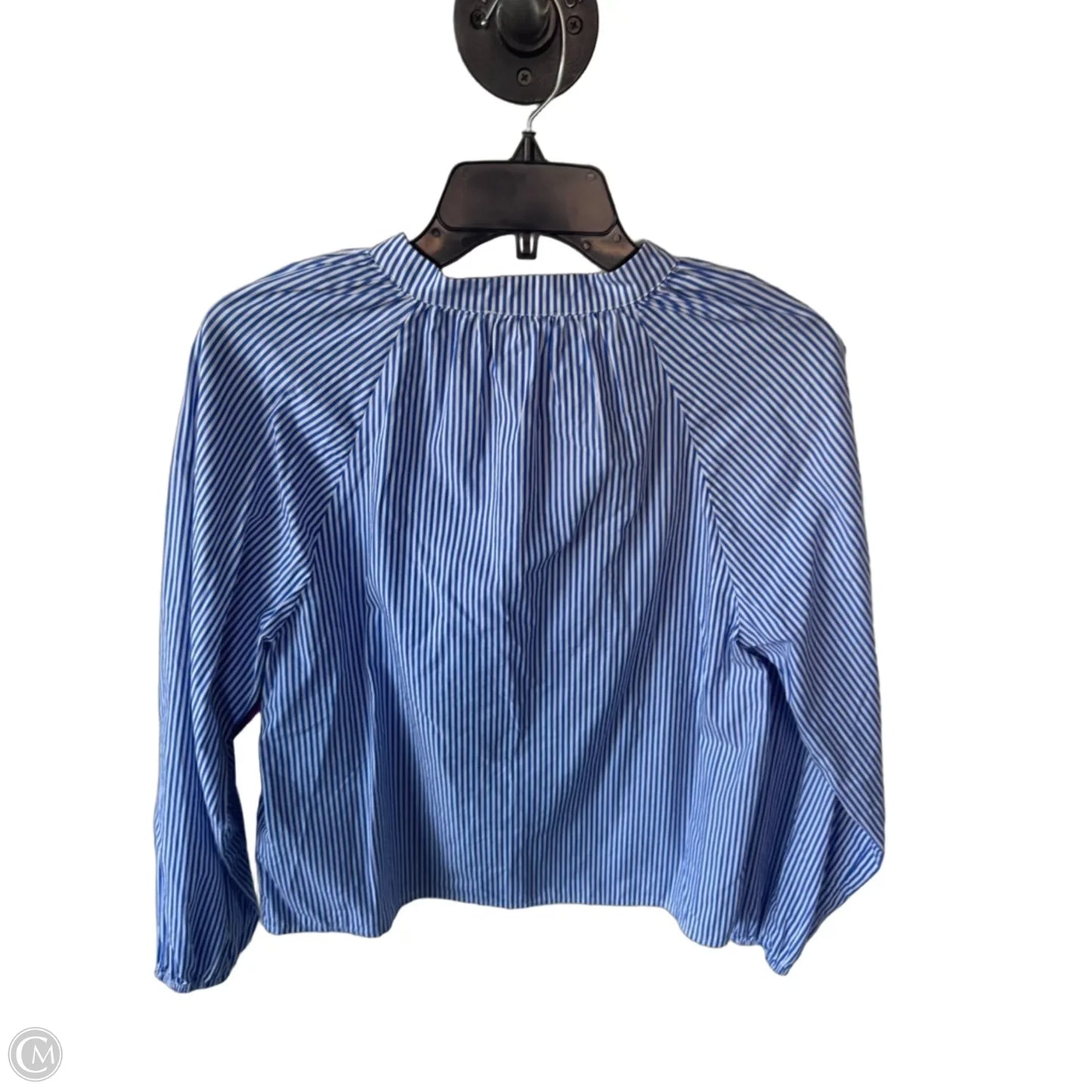 Top Long Sleeve By Evereve In Blue & White, Size: Xs