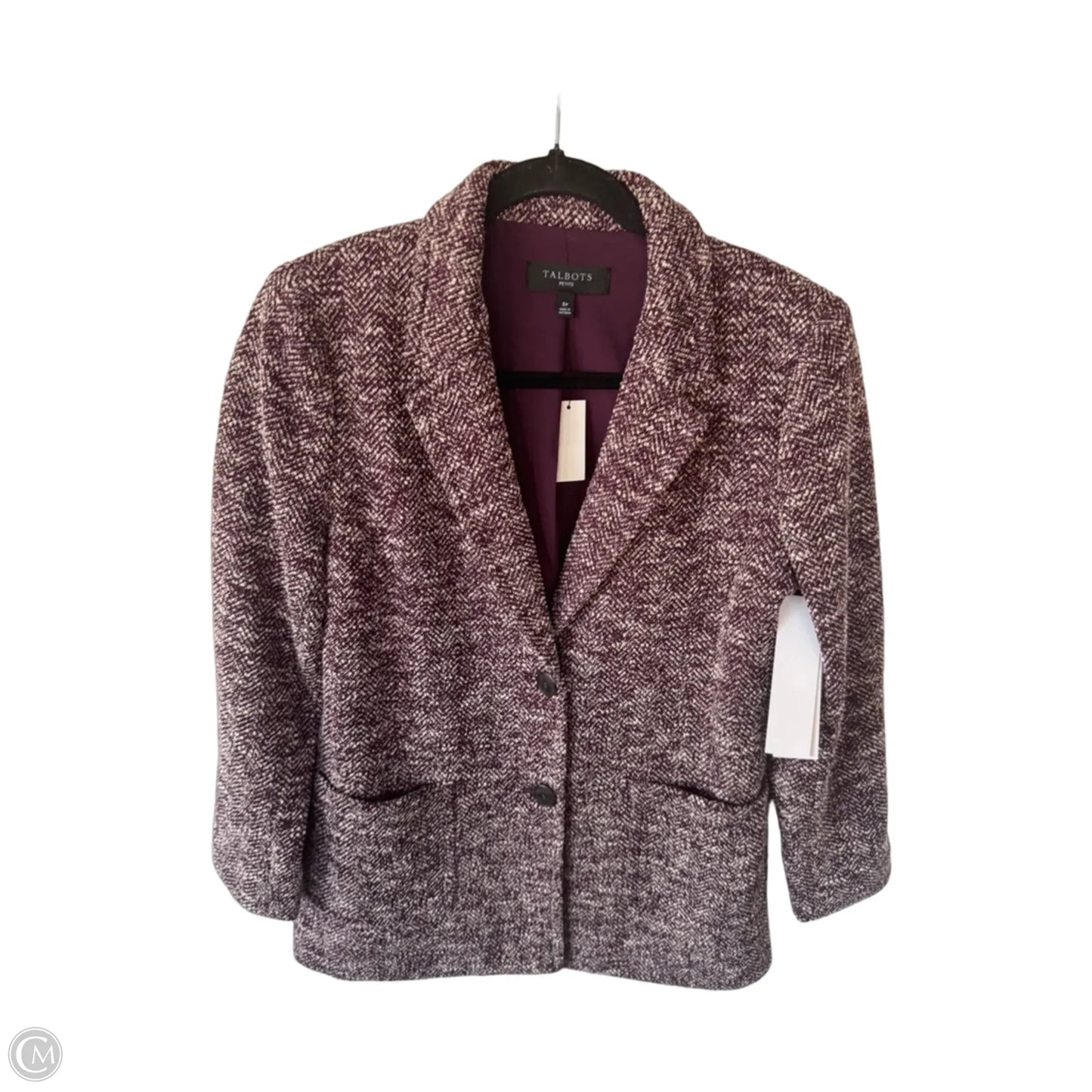 Blazer By Talbots In Purple & White, Size: Sp