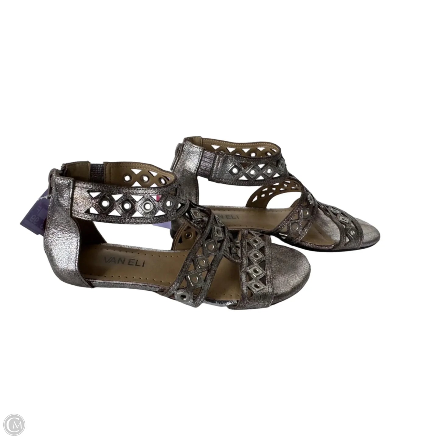 Sandals Flats By Vaneli In Silver, Size: 5.5