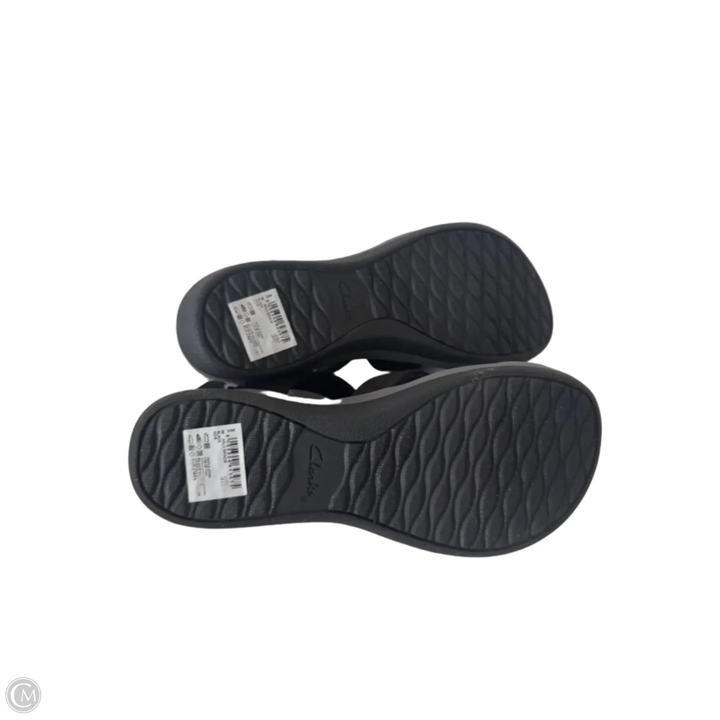 Sandals Flats By Clarks In Black & Grey, Size: 8