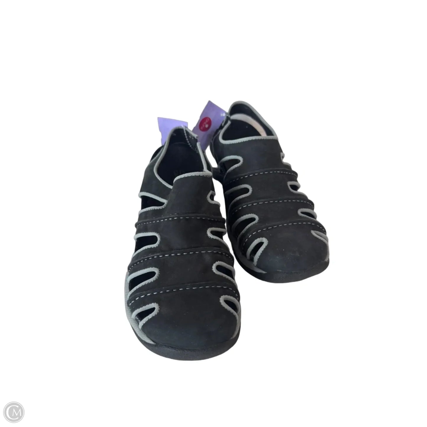 Sandals Flats By Clarks In Black & Grey, Size: 8