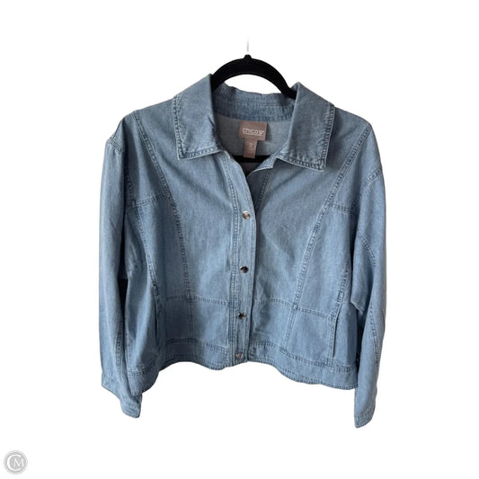 Jacket Denim By Chicos In Blue Denim, Size: L