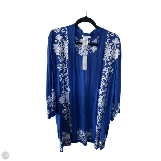 Kimono By Chicos In Blue & White, Size: L