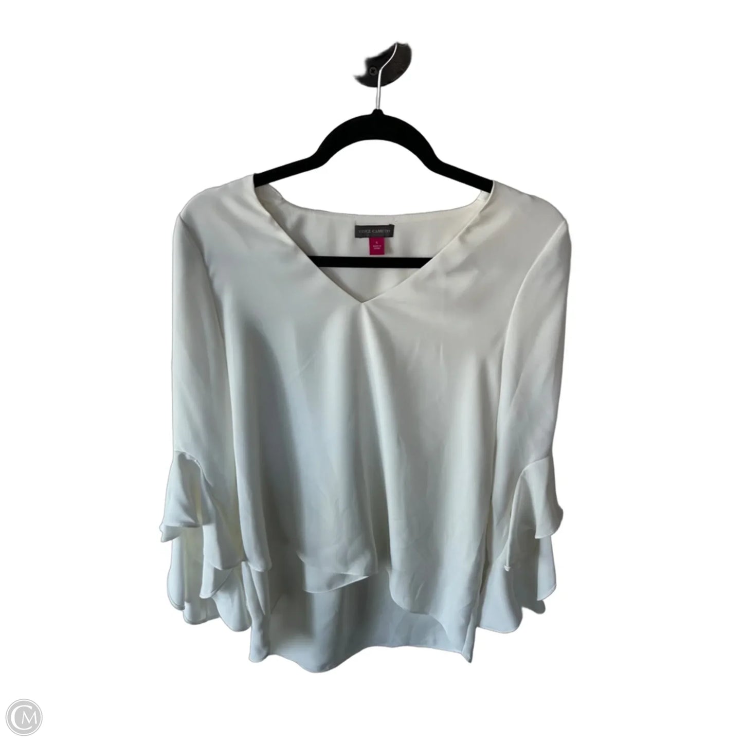 Top Long Sleeve By Vince Camuto In White, Size: S