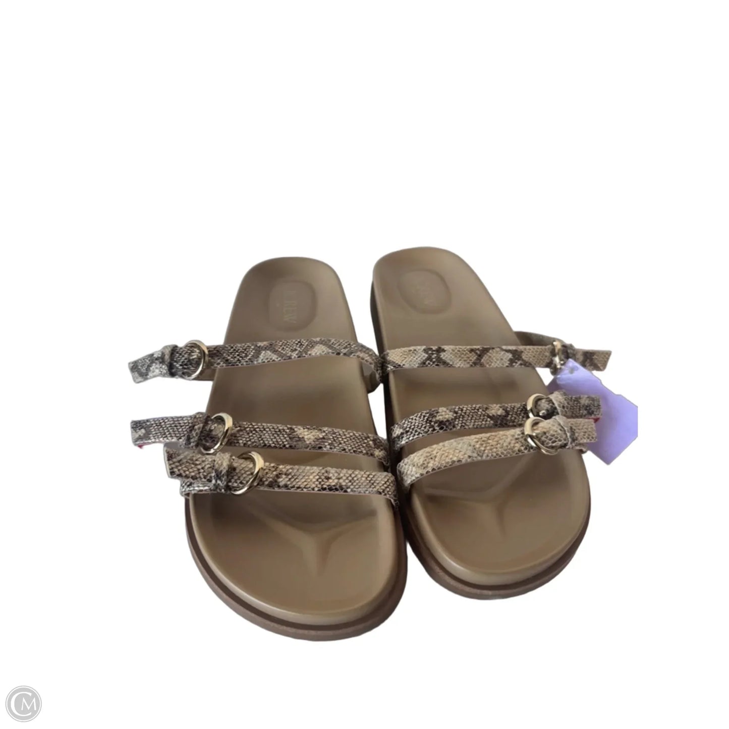 Sandals Flats By J. Crew In Brown & Cream, Size: 8