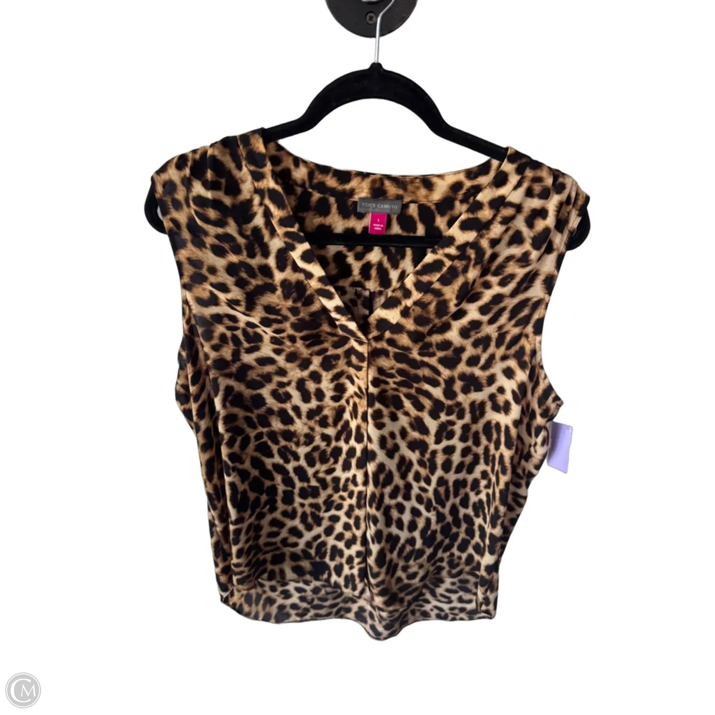 Top Sleeveless By Vince Camuto In Black & Cream, Size: L