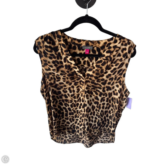 Top Sleeveless By Vince Camuto In Black & Cream, Size: L