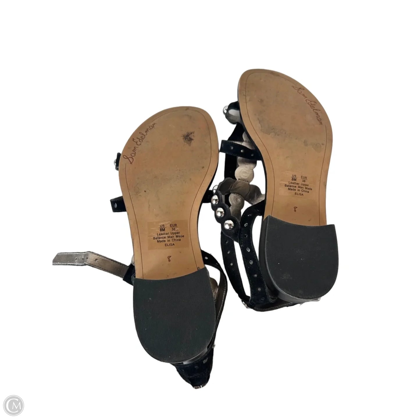 Sandals Flats By Sam Edelman In Black & Silver, Size: 8