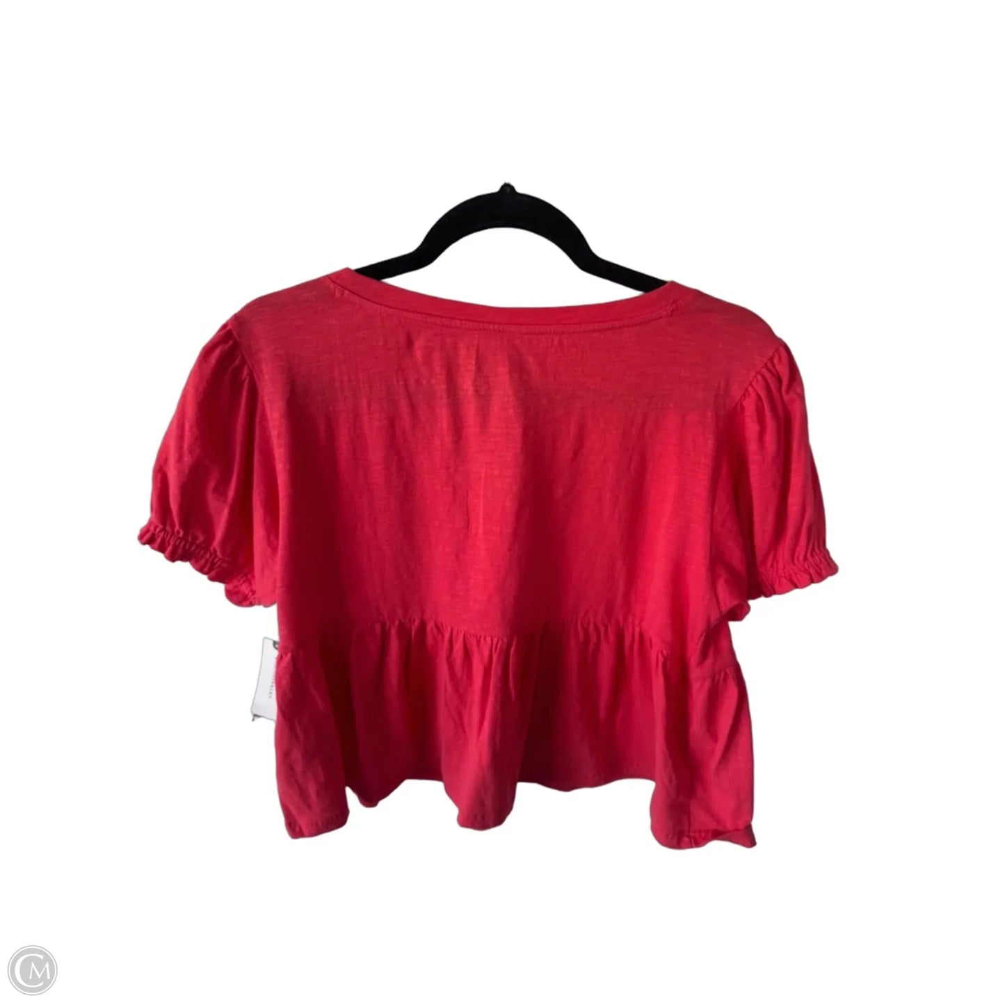 Top Short Sleeve Basic By Anthropologie In Orange, Size: S