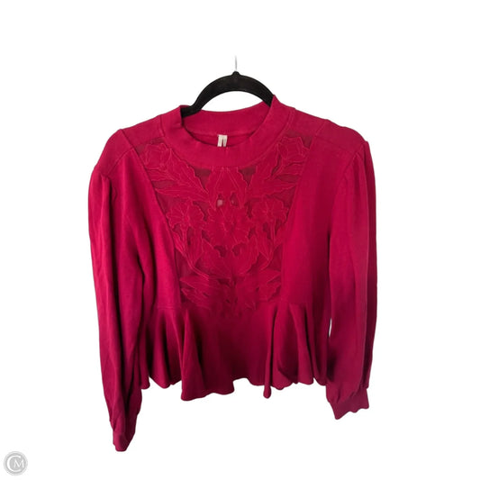 Top Long Sleeve By Anthropologie In Red, Size: S