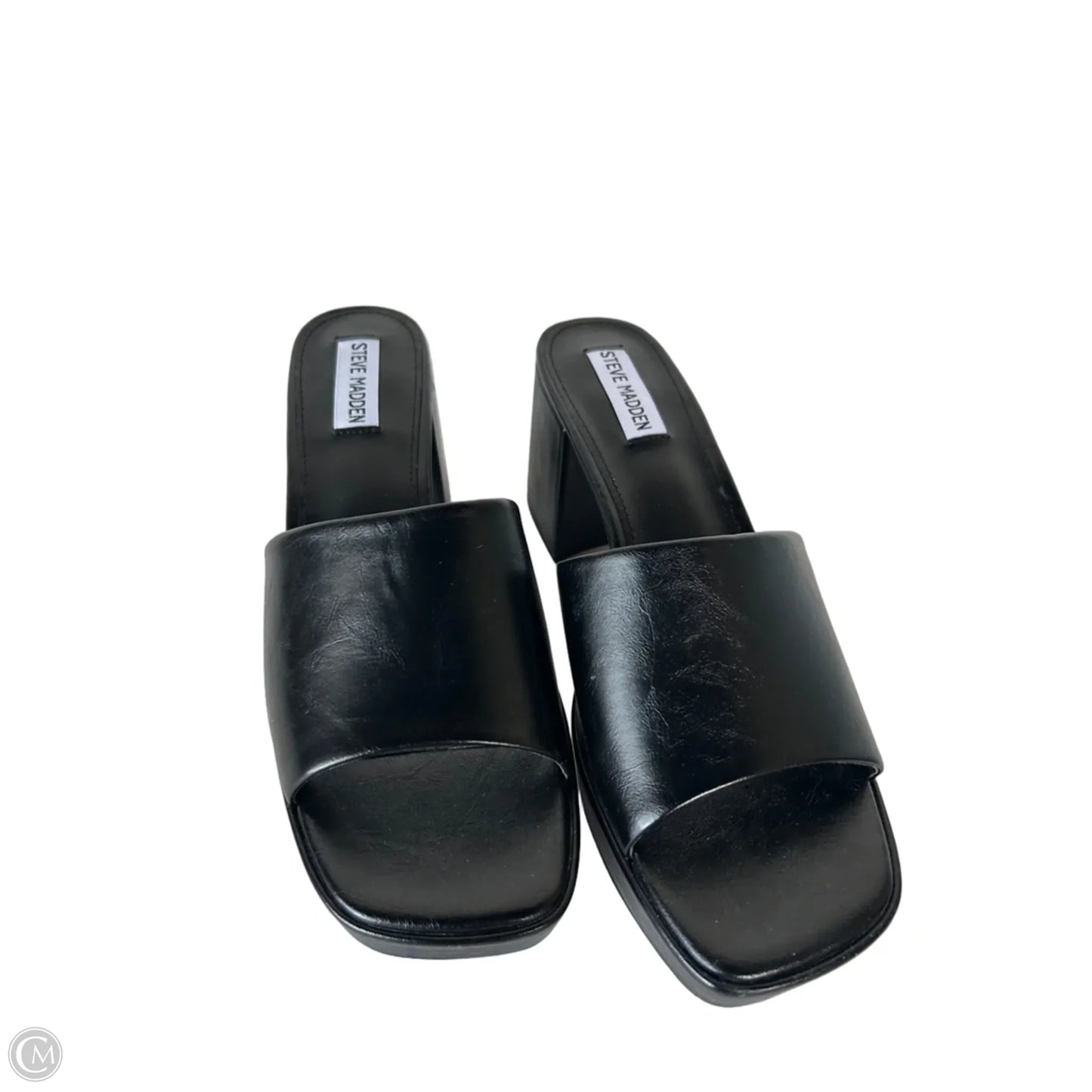 Sandals Heels Block By Steve Madden In Black, Size: 9.5