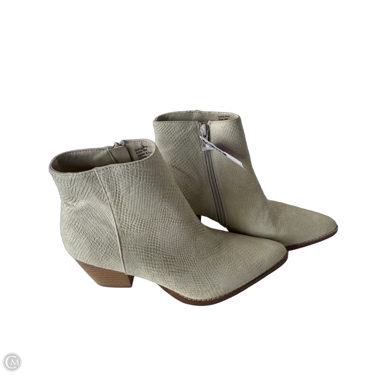 Boots Ankle Heels By Coconuts In Beige, Size: 8