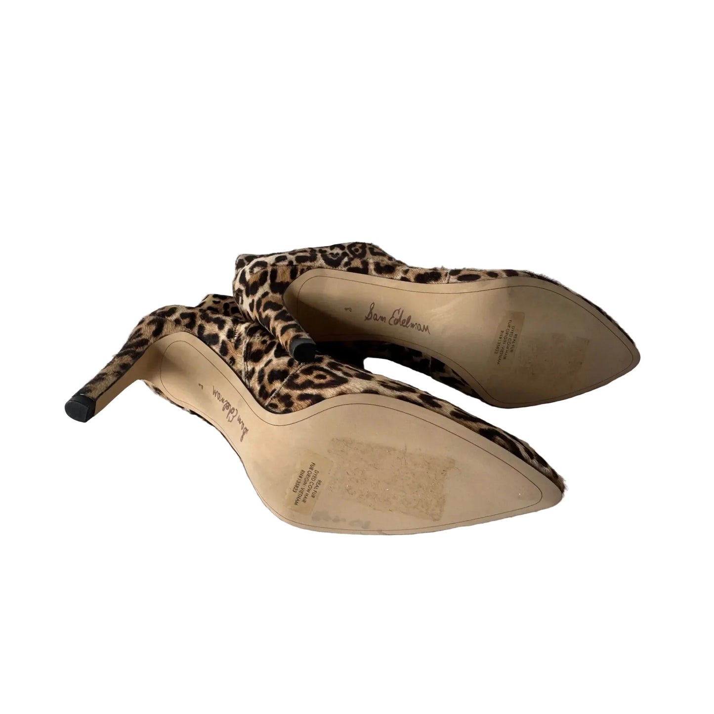 Boots Ankle Heels By Sam Edelman In Brown & Cream, Size: 8
