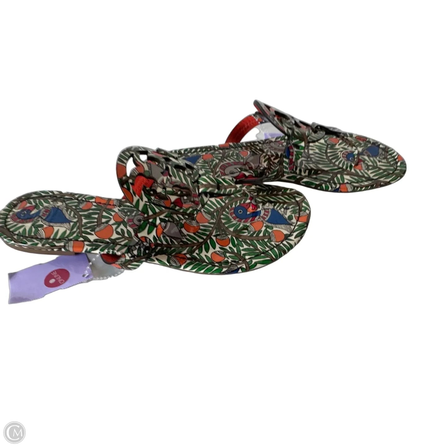 Sandals Designer By Tory Burch In Green & Orange, Size: 9.5
