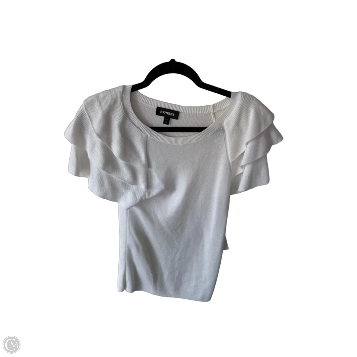 Sweater Short Sleeve By Express In Cream, Size: M