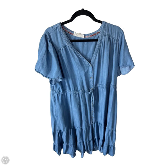 Dress Casual Midi By Nurture In Blue Denim, Size: 1x