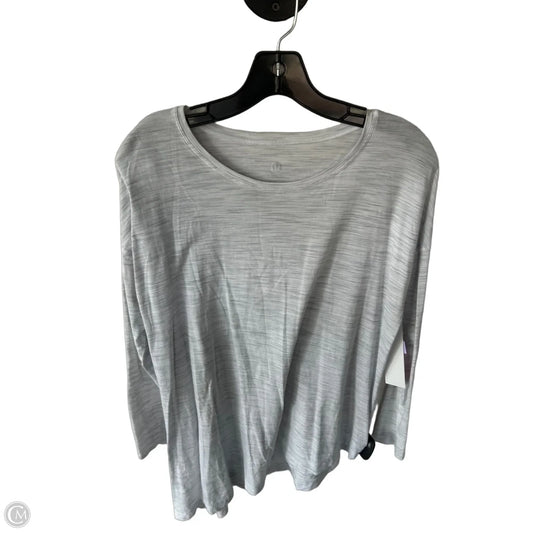 Athletic Top Long Sleeve Crewneck By Lululemon In Grey & White, Size: M