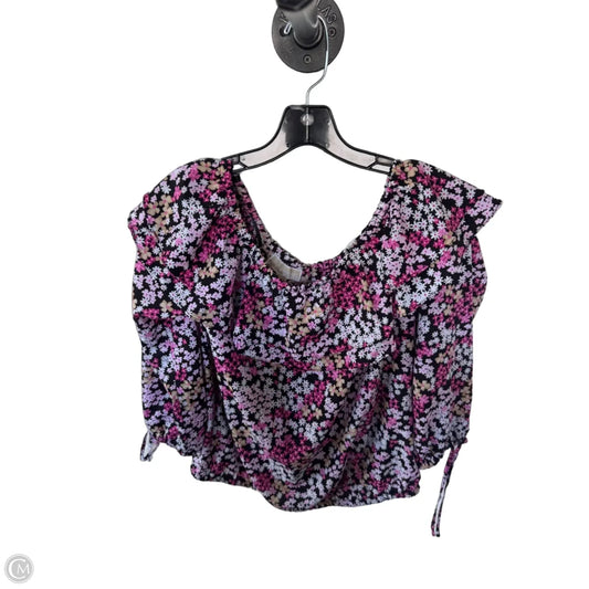 Top Long Sleeve By Michael By Michael Kors In Black & Pink, Size: M