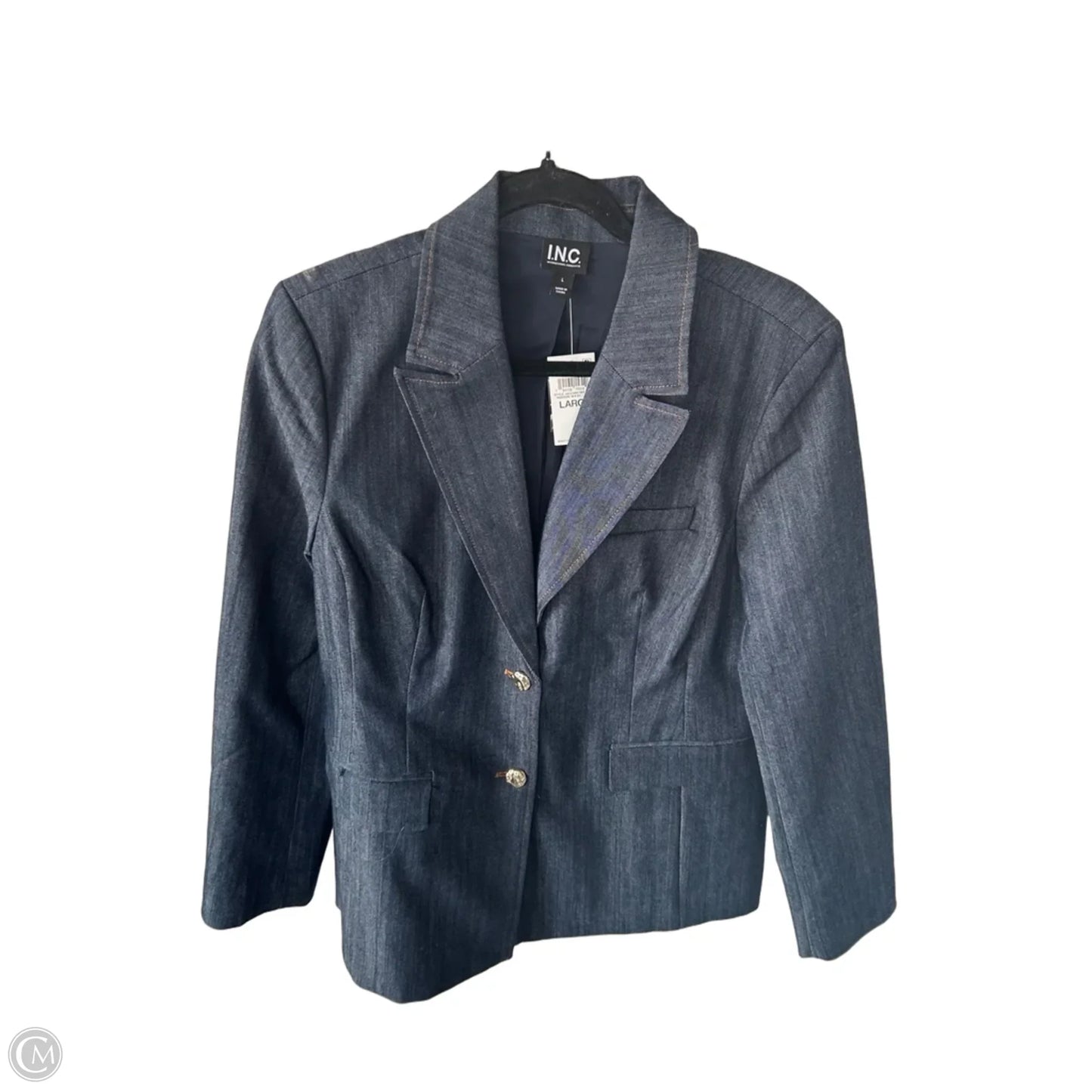 Blazer By Inc In Blue Denim, Size: L