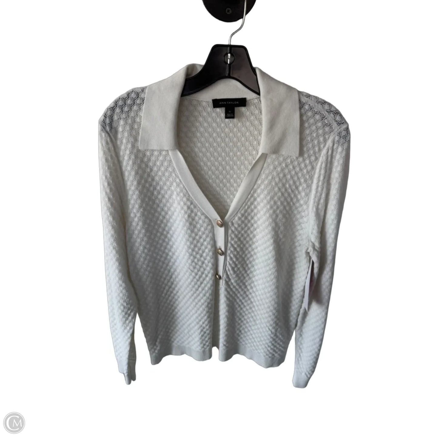 Sweater By Ann Taylor In White, Size: Xl