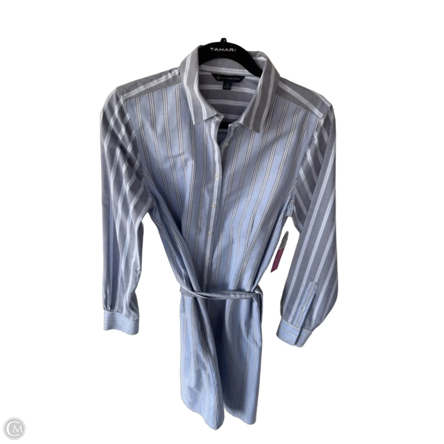 Dress Work By Brooks Brothers In Blue & White, Size: M