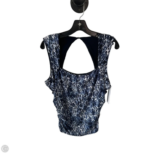 Top Sleeveless By Cache In Blue & White, Size: Xl