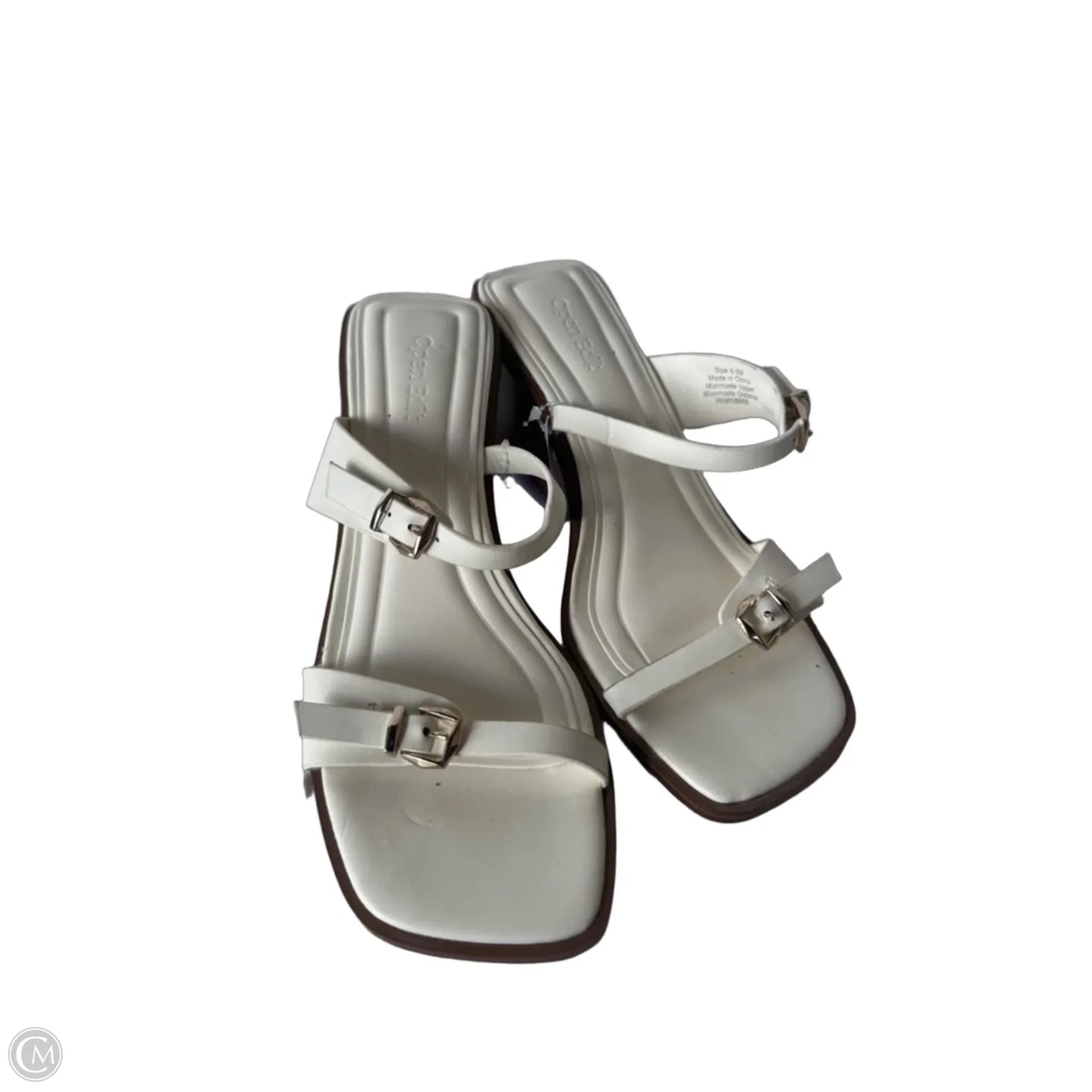 Sandals Heels Block By Open Edit In White, Size: 6.5