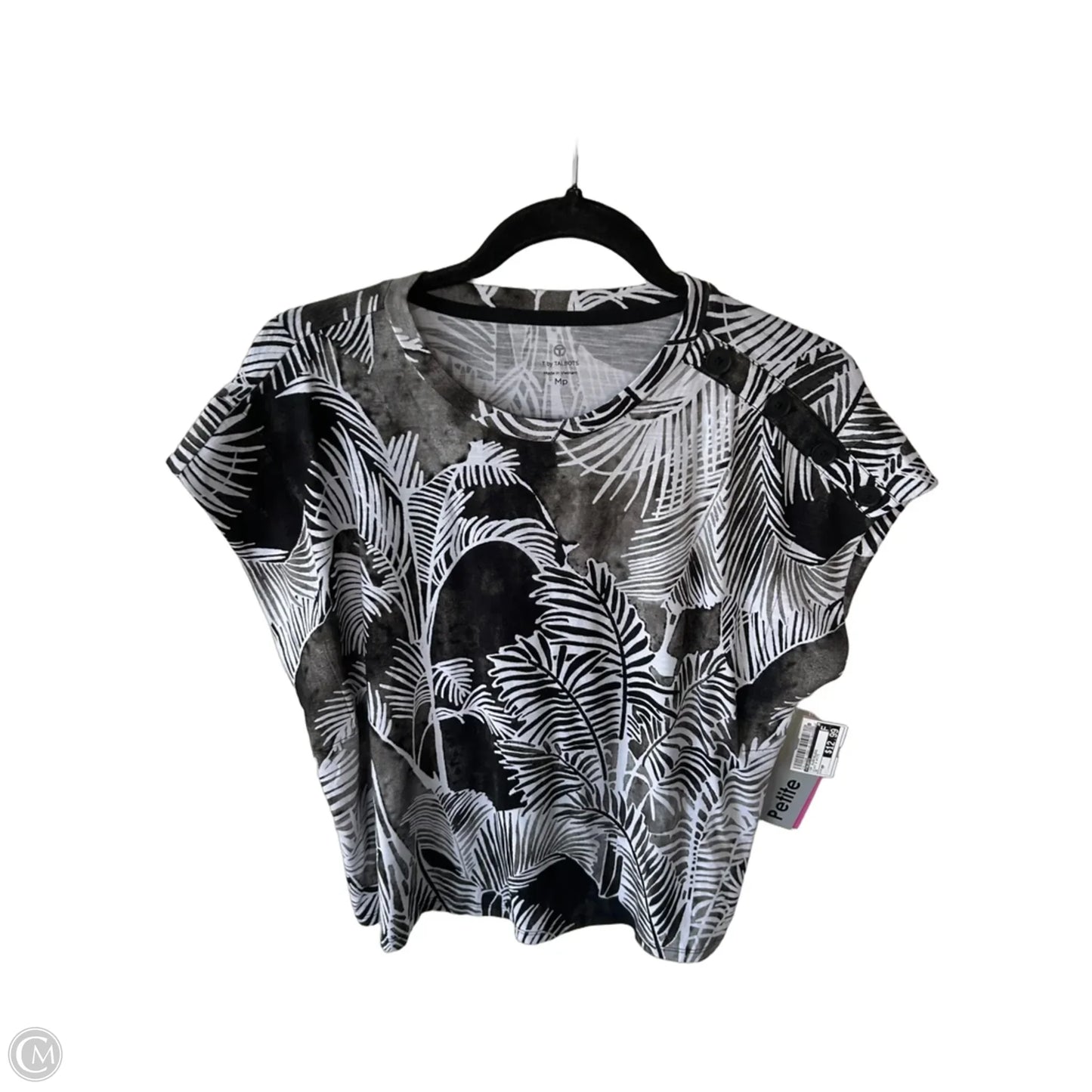 Top Sleeveless By Talbots In Black & White, Size: Mp