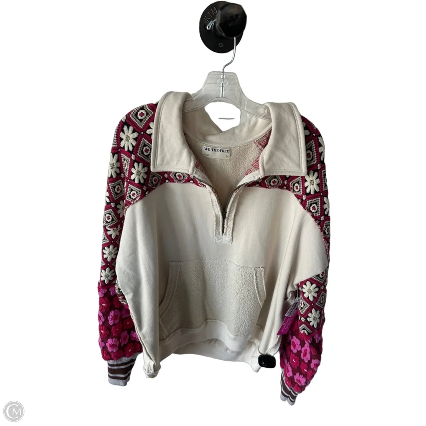 Sweatshirt Collar By We The Free In Cream & Pink, Size: S