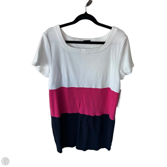 Dress Casual Midi By Talbots In Blue & Pink, Size: L