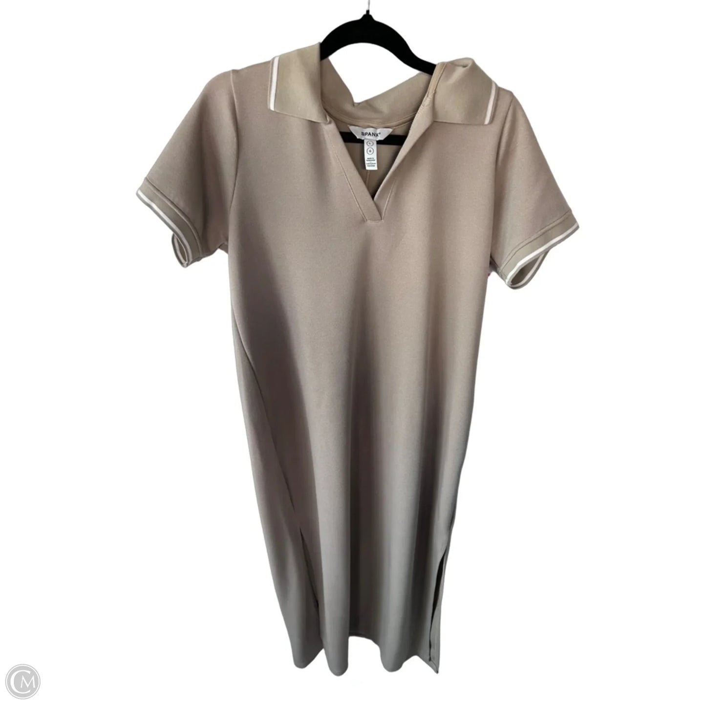 Dress Casual Maxi By Spanx In Tan & White, Size: L