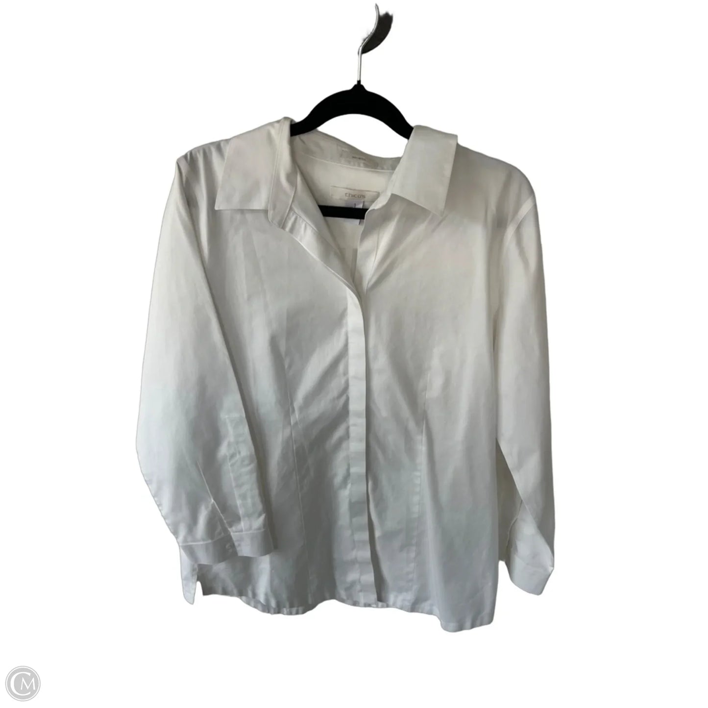 Top Long Sleeve By Chicos In White, Size: M