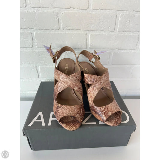 Shoes Heels Block By Clothes Mentor In Brown & Tan, Size: 9