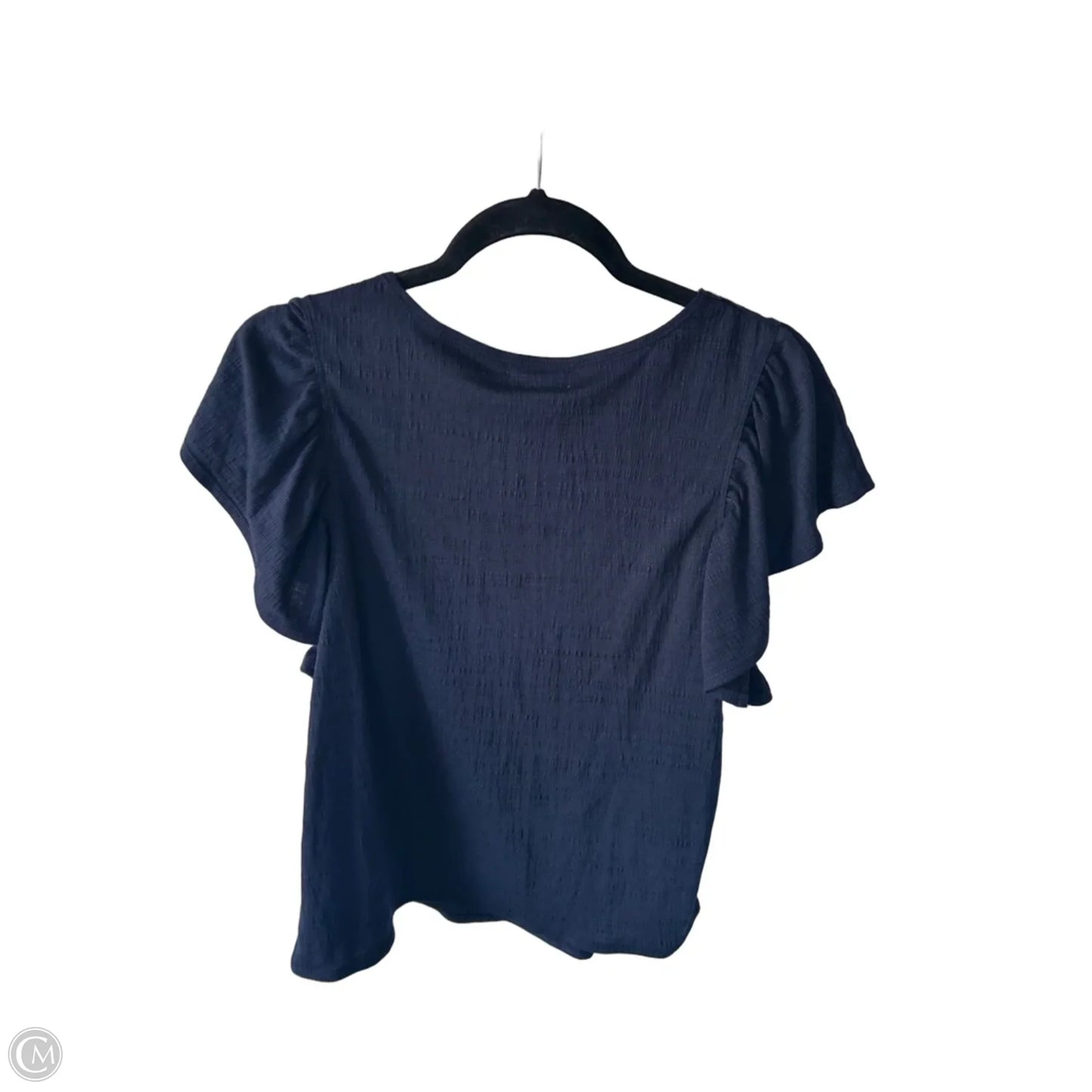 Top Short Sleeve By Max Studio In Navy, Size: M