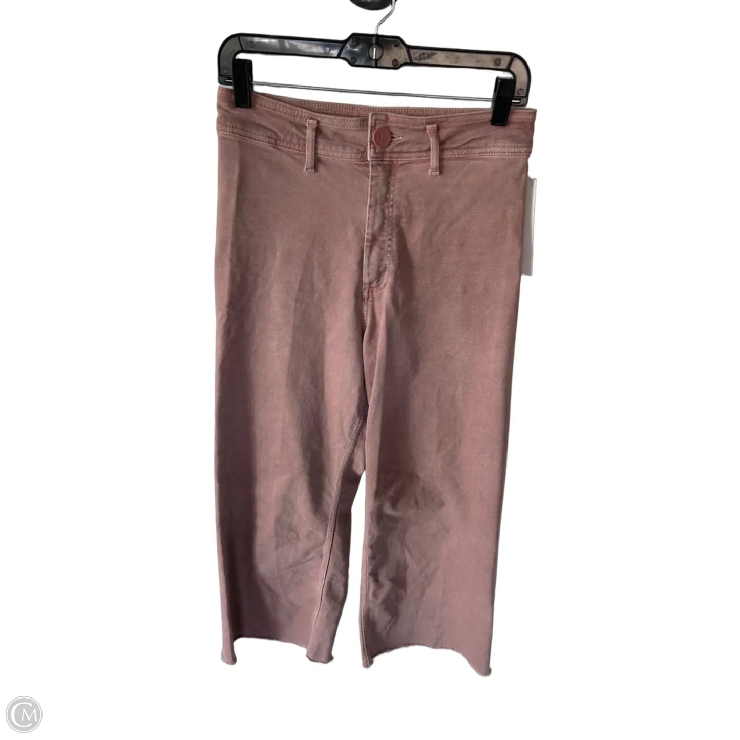 Jeans Wide Leg By Zara In Pink Denim, Size: 8