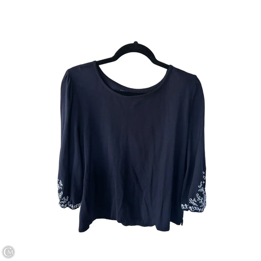 Top 3/4 Sleeve By Talbots In Navy, Size: Xl