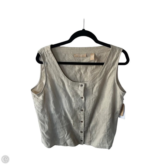Top Sleeveless By Kate Hill In Tan, Size: Xl