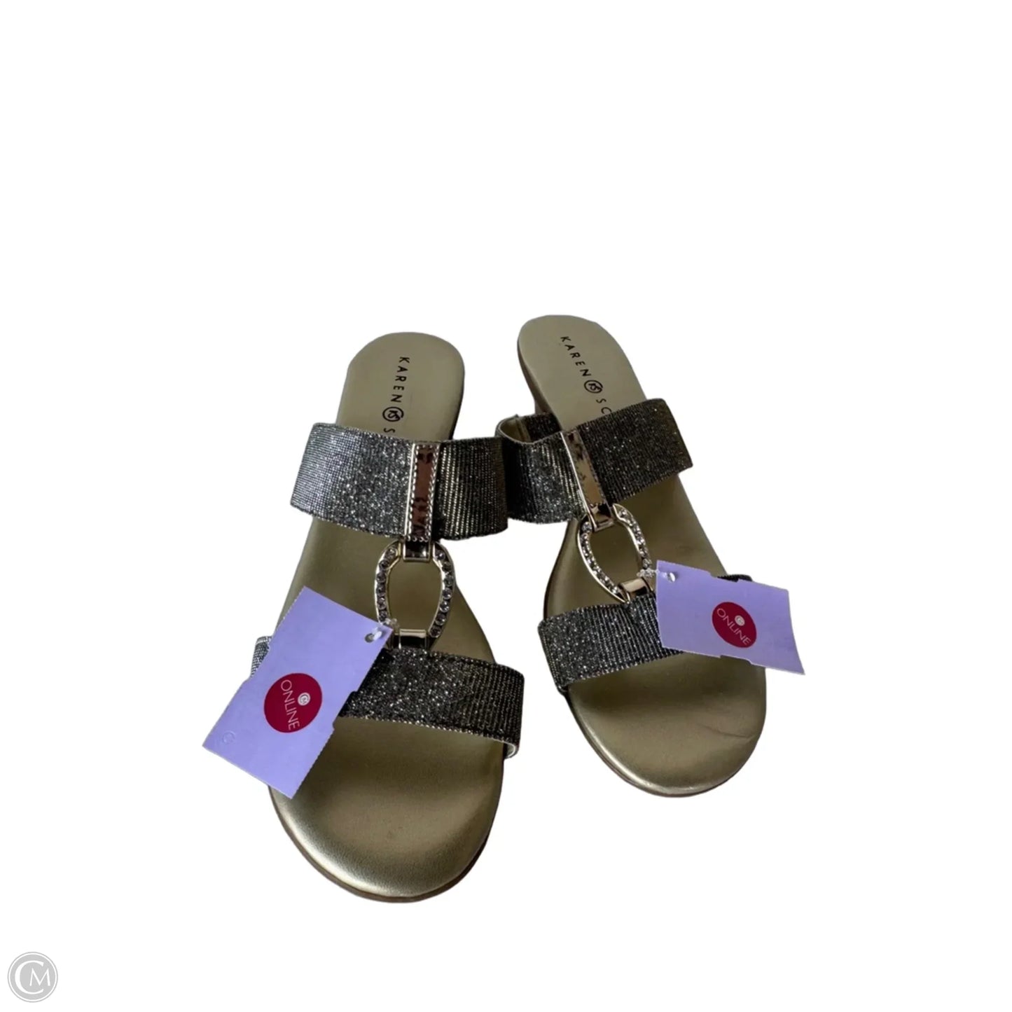 Sandals Heels Wedge By Karen Scott In Silver, Size: 8