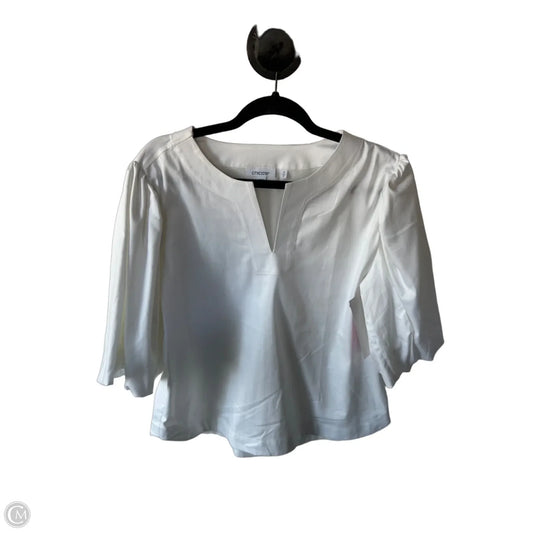 Top 3/4 Sleeve By Chicos In White, Size: L