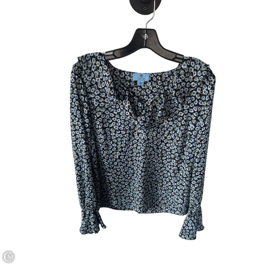 Top Long Sleeve By Cece In Black & Blue, Size: M