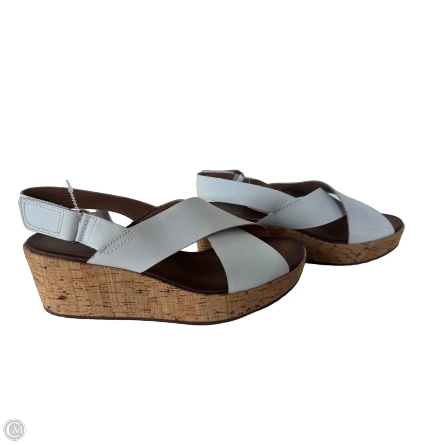 Sandals Heels Wedge By Clarks In White, Size: 11