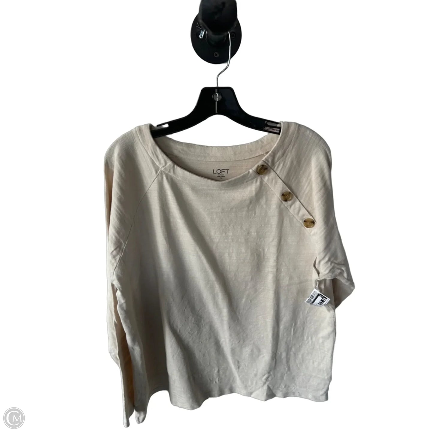 Top Long Sleeve By Loft In Cream, Size: Xl