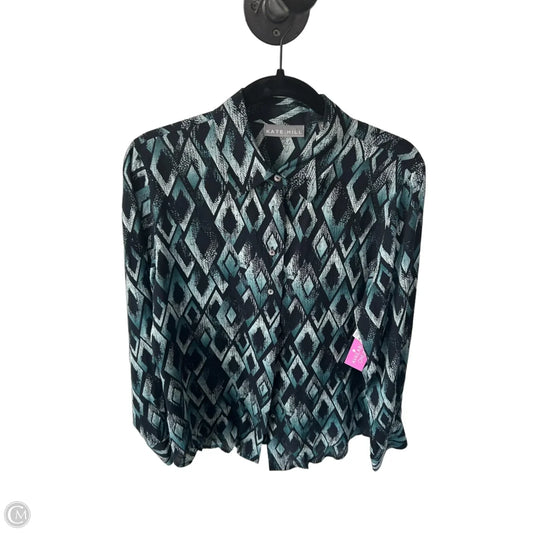 Top Long Sleeve By Kate Hill In Black & Green, Size: M