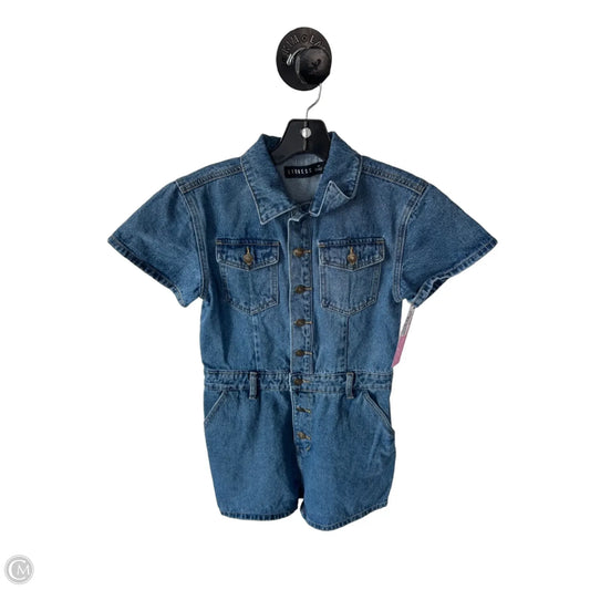 Romper By Clothes Mentor In Blue Denim, Size: M
