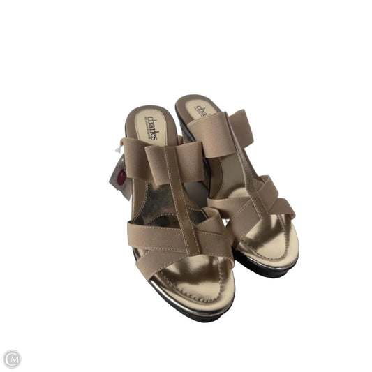 Sandals Heels Wedge By Charles By Charles David In Tan, Size: 8.5