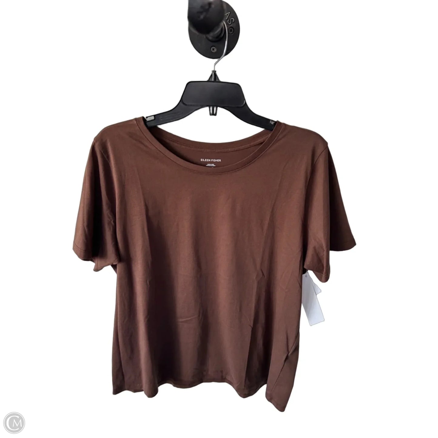 Top Short Sleeve Basic By Eileen Fisher In Brown, Size: Xl